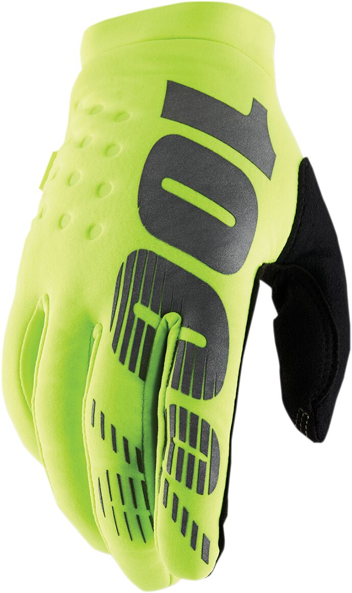 Hansker offroad barn, Youth Brisker Gloves Black Fluorescent Yellow — 100%
