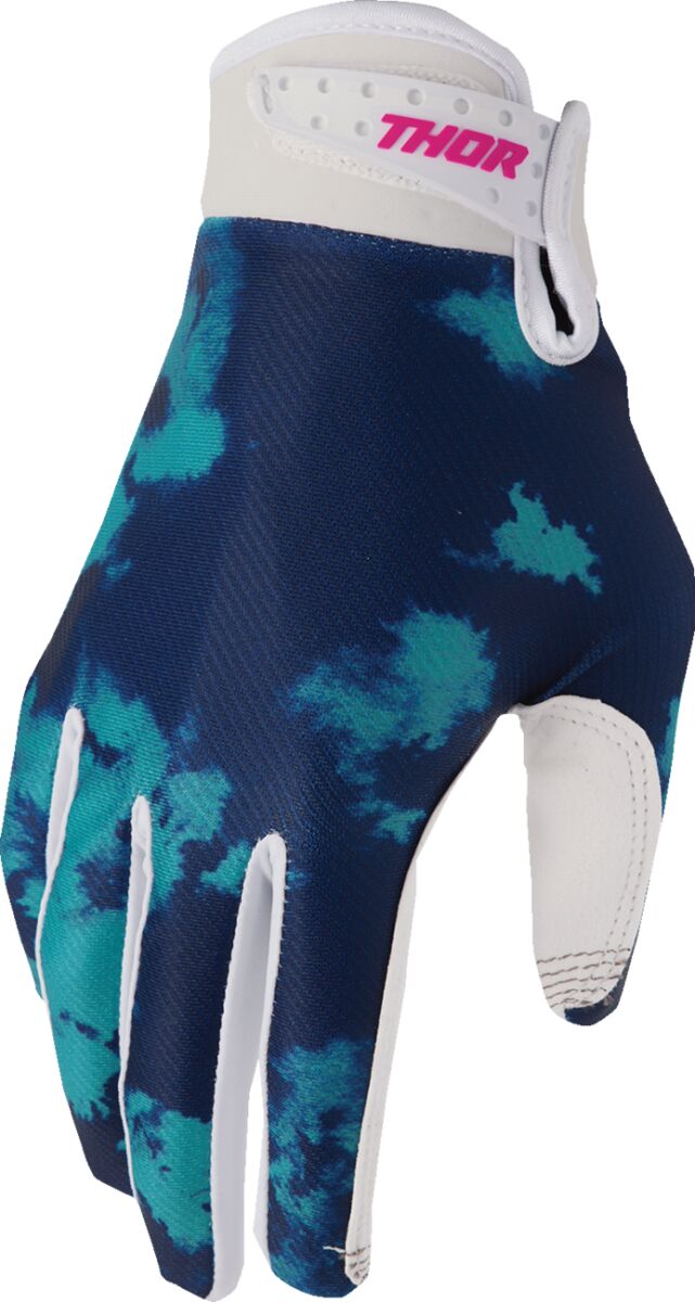 Hansker offroad barn, Youth Launchmode Bleach Gloves Aqua Blue White — Thor