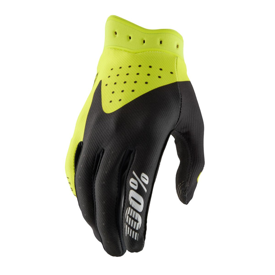 Hansker offroad barn, Youth iTrack Gloves Black Fluorescent Yellow — 100%