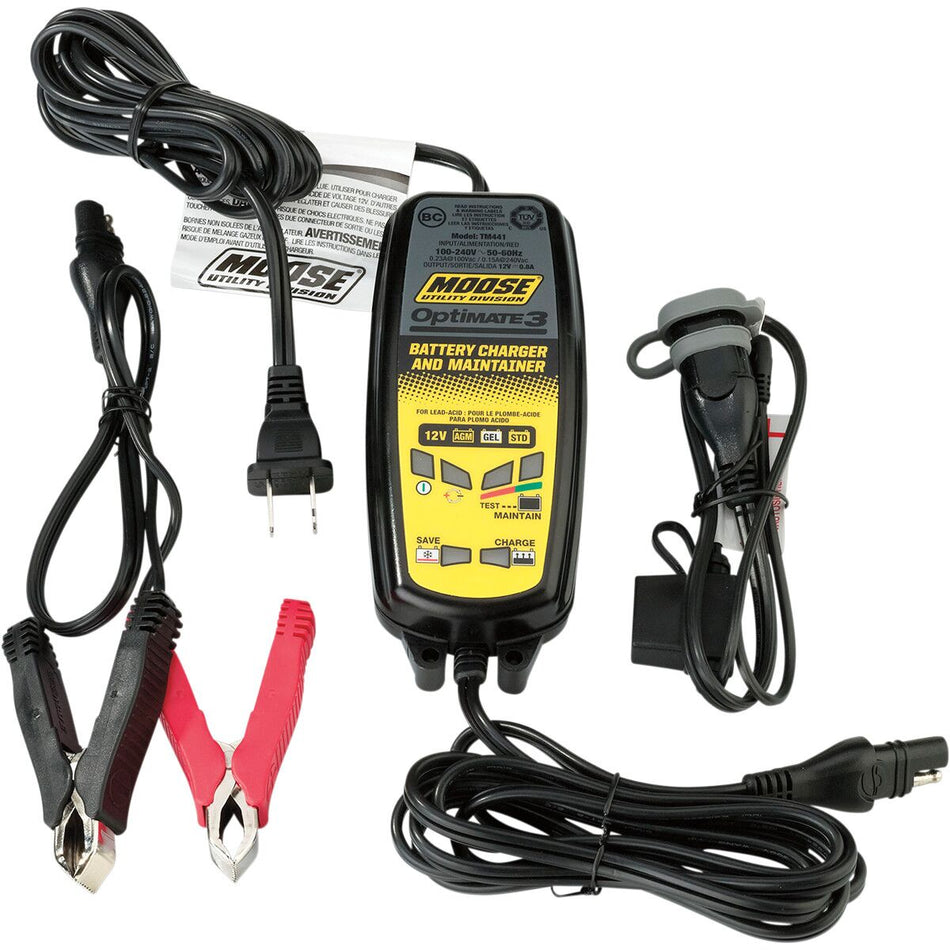Verktøy elektrisk, Optimate 3 Battery CHARGER/MAINTAINER EU Plug — Moose Racing TM442
