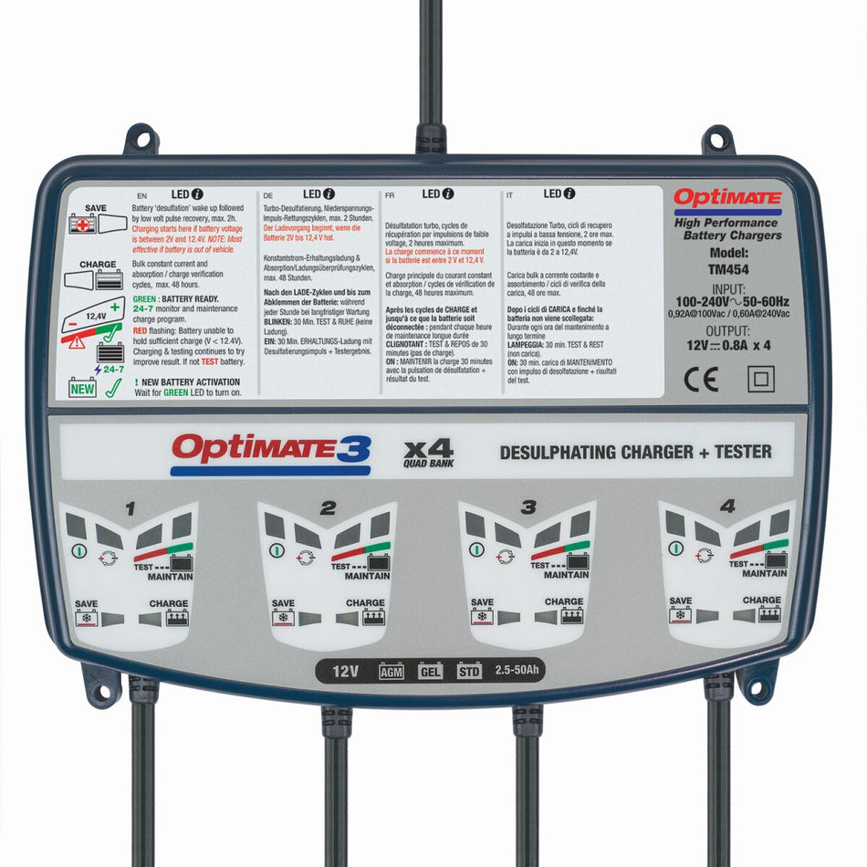 Verktøy elektrisk, Charger Opt 3 -4BANKS — Tecmate TM454