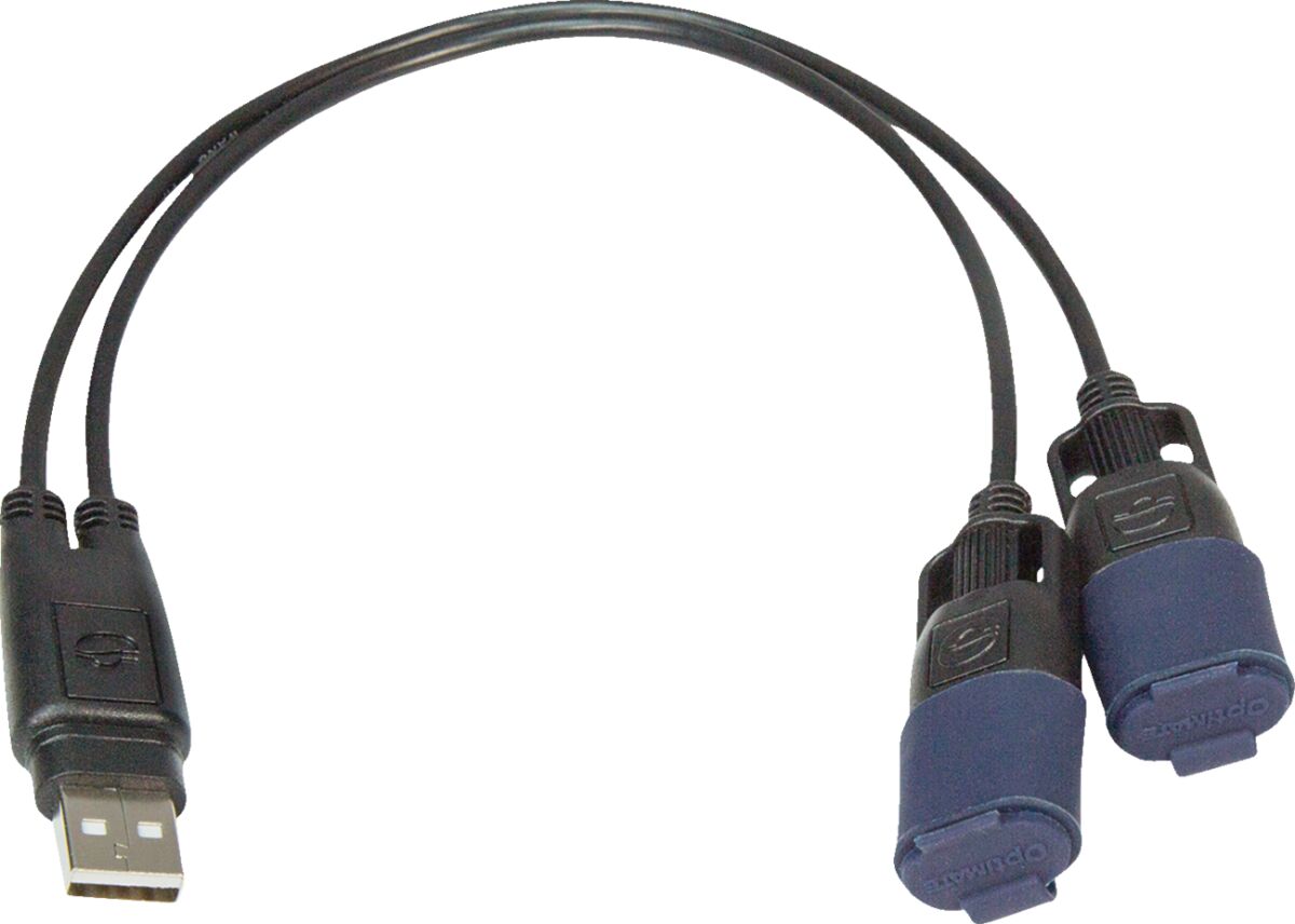 Verktøy elektrisk, USB Y Splitter With Weatherproof Connection System — Tecmate O110