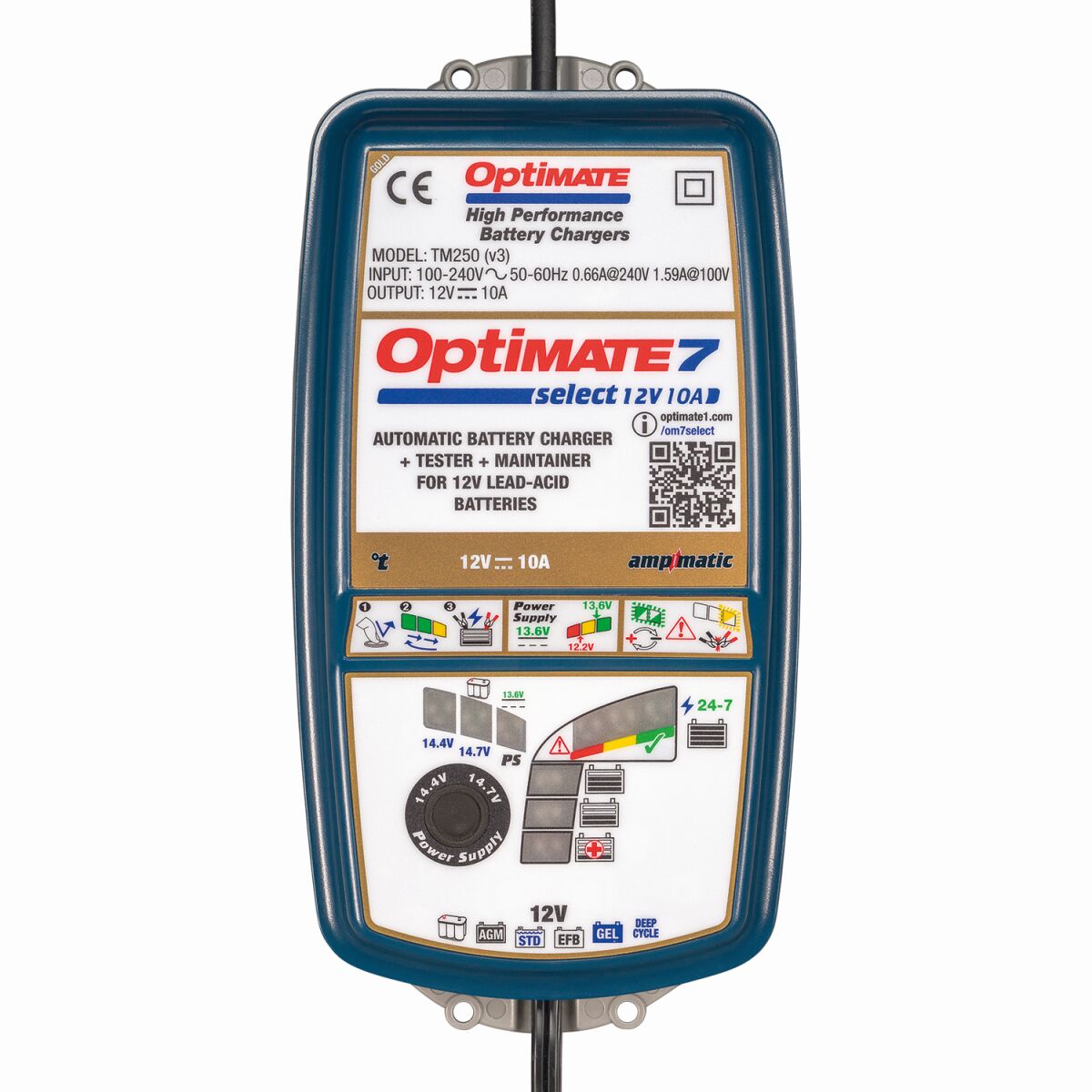 Verktøy elektrisk, Optimate 7 Slct Pwr Suply — Tecmate TM250 V3
