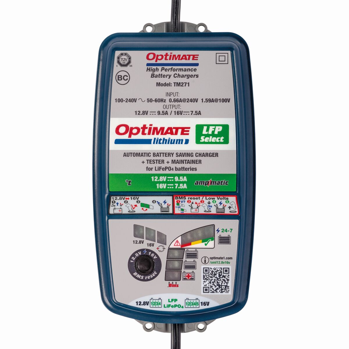 Verktøy elektrisk, OptiMate Lithium LFP 4S 9A/5S 7A — Tecmate TM270V2