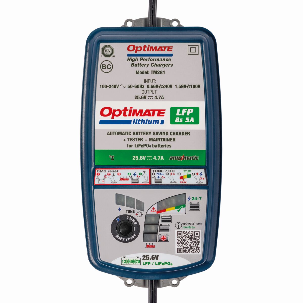 Verktøy elektrisk, OptiMate Lithium LFP 8s 5A — Tecmate TM280