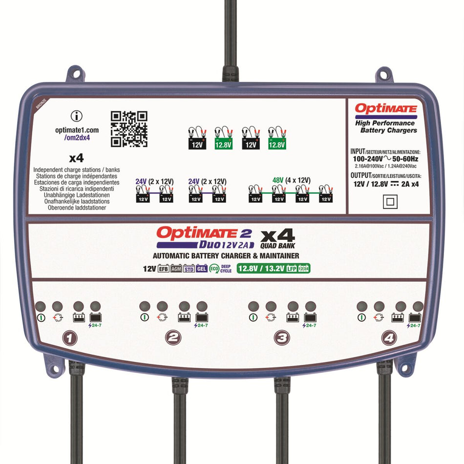 Verktøy elektrisk, OptiMate 2 DUO x 4 Bank — Tecmate TM574