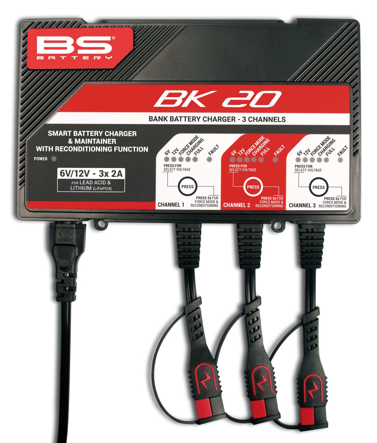 Verktøy elektrisk, Charger BK20 12V 3X2A — BS Battery 700547