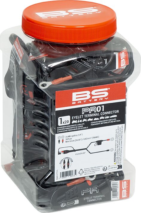 Verktøy elektrisk, BS BATTERY PA-01 EYELET CONNECTOR 20pc Jar — BS Battery 700573