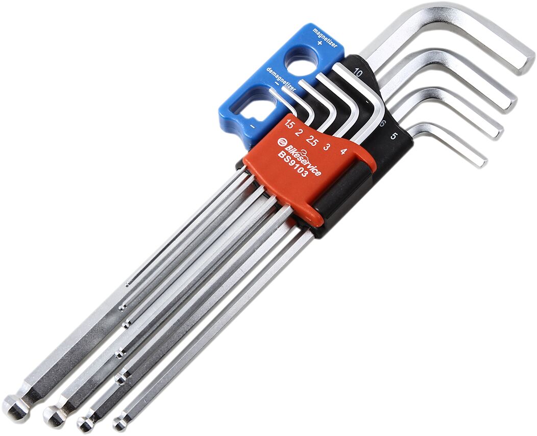 Verktøysett, Magnetic Ball-End Hex 9PC — Bikeservice BS9103