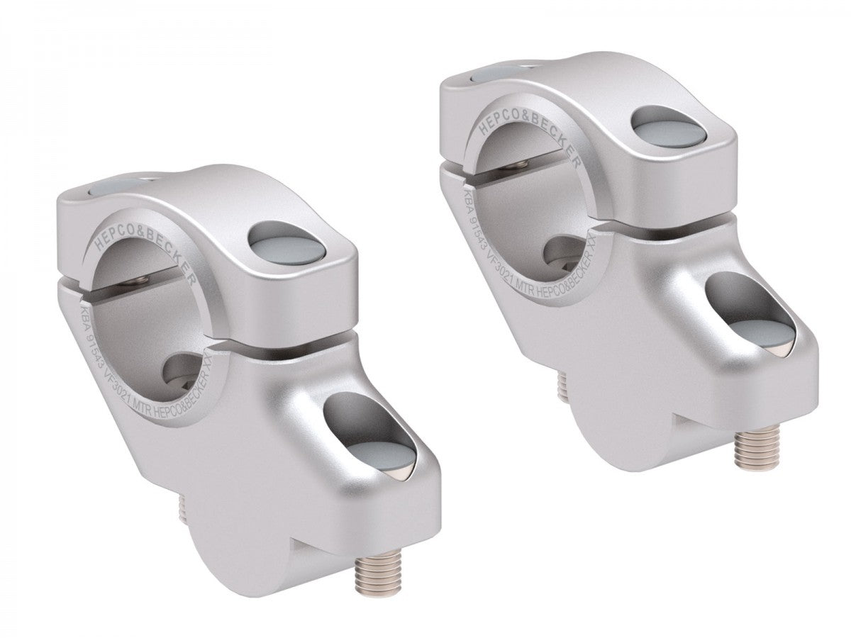 Hepco & Becker Offset Styrehever 30mm opp, 21mm bak Sølv