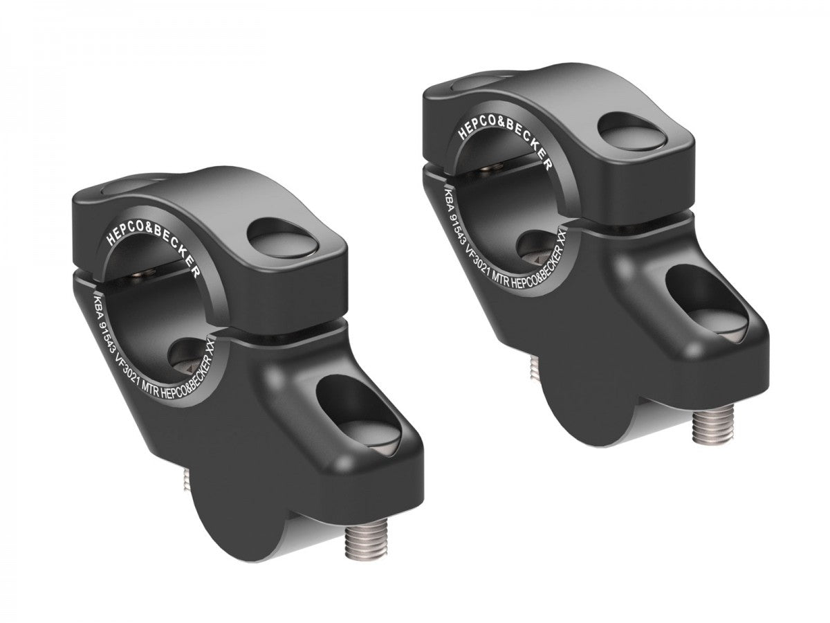 Hepco & Becker Offset Styrehever 30mm opp, 21mm bak Sort