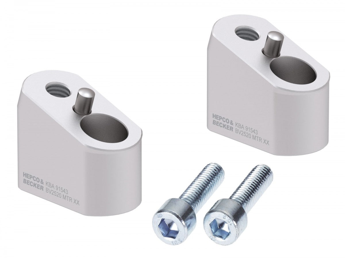 Hepco & Becker Offset Styrehever 30mm høy, 20mm bak Sølv