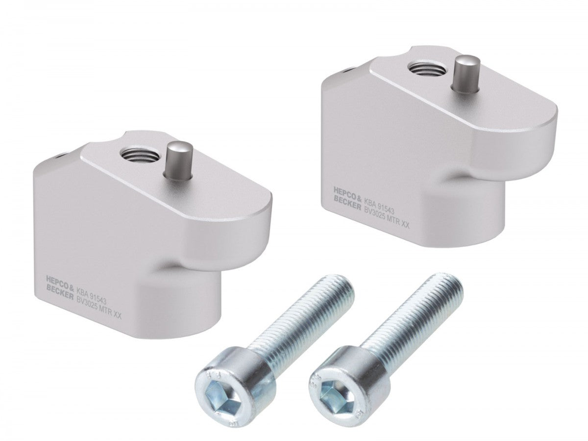 Hepco & Becker Offset Styrehever 30mm høy, 25mm bak Sølv