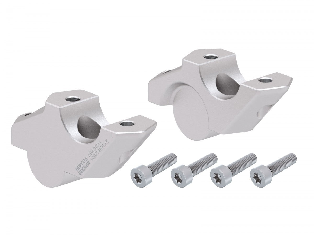 Hepco & Becker Offset Styrehever 30mm høy, 25mm bak Sølv
