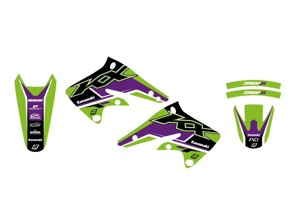 Dekorsett offroad til Kawasaki KX 250 F — Blackbird Racing 2407AB