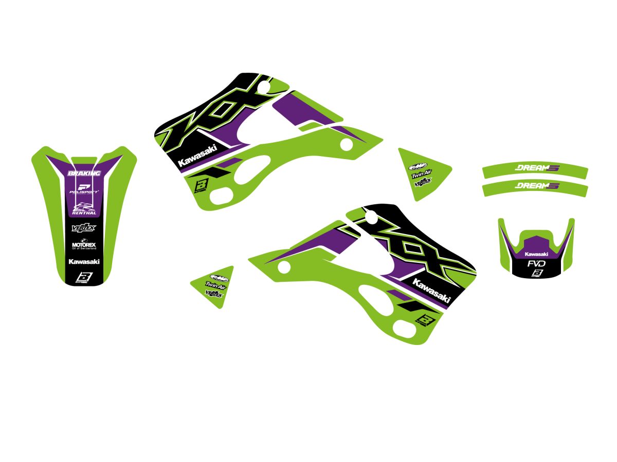 Dekorsett offroad til Kawasaki KX 250 — Blackbird Racing 2409AB