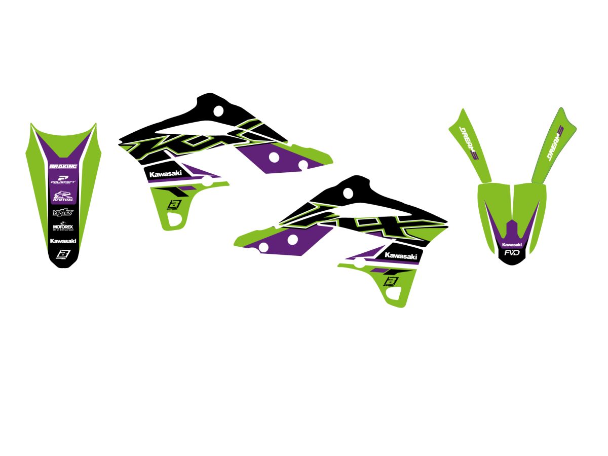 Dekorsett offroad til Kawasaki KX 250 F — Blackbird Racing 2421AB