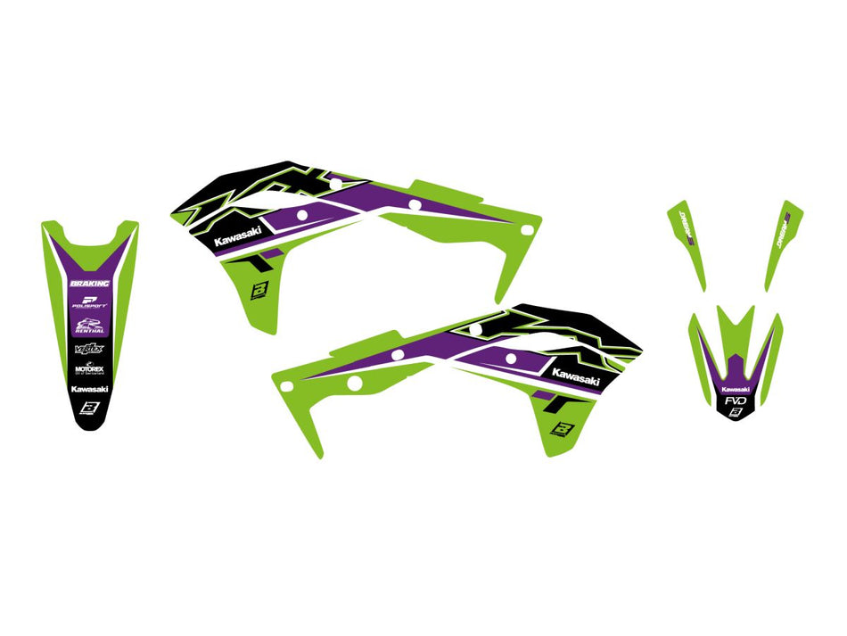 Dekorsett offroad til Kawasaki KX 250 F — Blackbird Racing 2424AB
