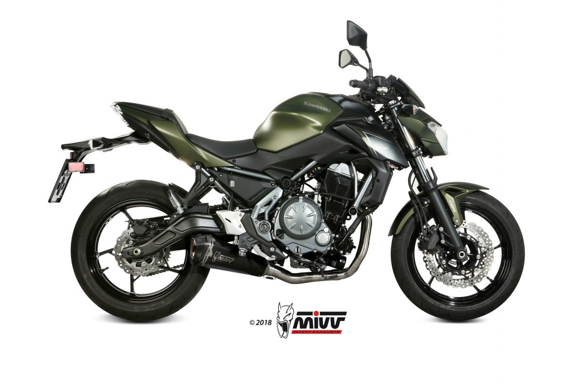 MIVV Kawasaki z/ninja 650 (17-23) kompl 2x1 delta race steel black