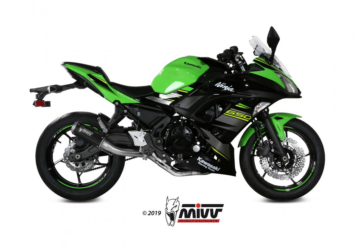 MIVV Kawasaki z/ninja 650 (17-23) kompl 2x1 MK3 steel black