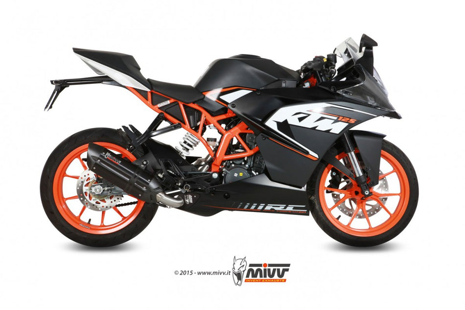 Eksosanlegg Mivv KTM RC125 (14-) Kompl 1x1 Suono Steel Black (C)
