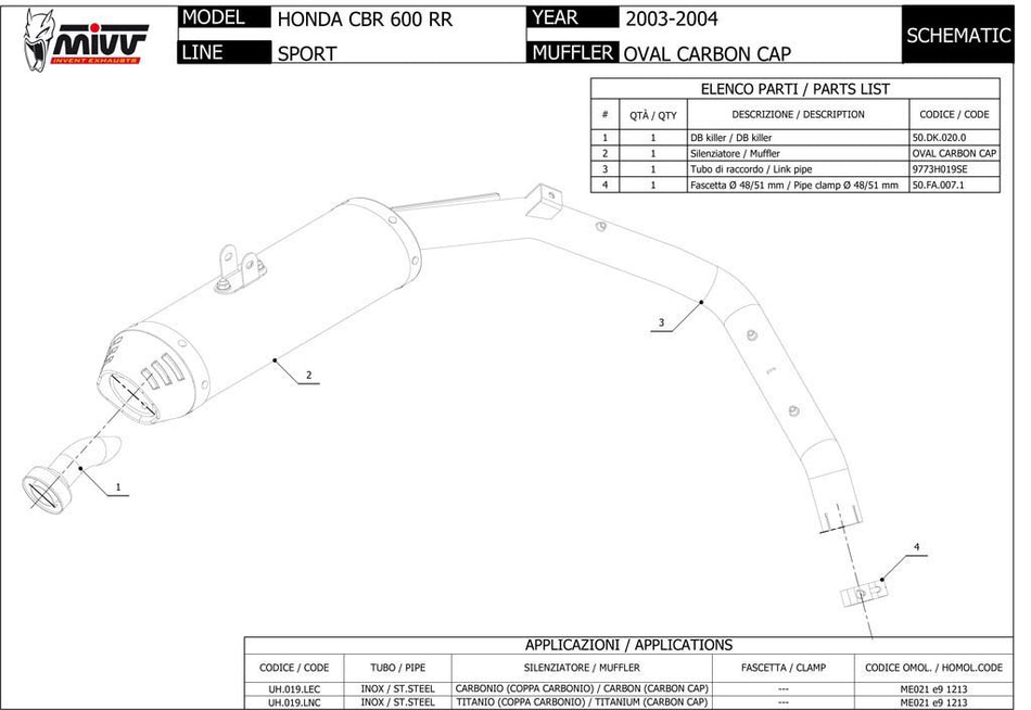 MIVV Honda CBR 1000 RR 06-07 oval carbon (C)
