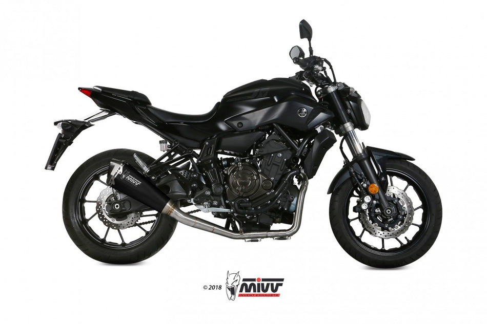 MIVV Yamaha MT-07 (14-24) kompl 2x1 delta race steel black High mount