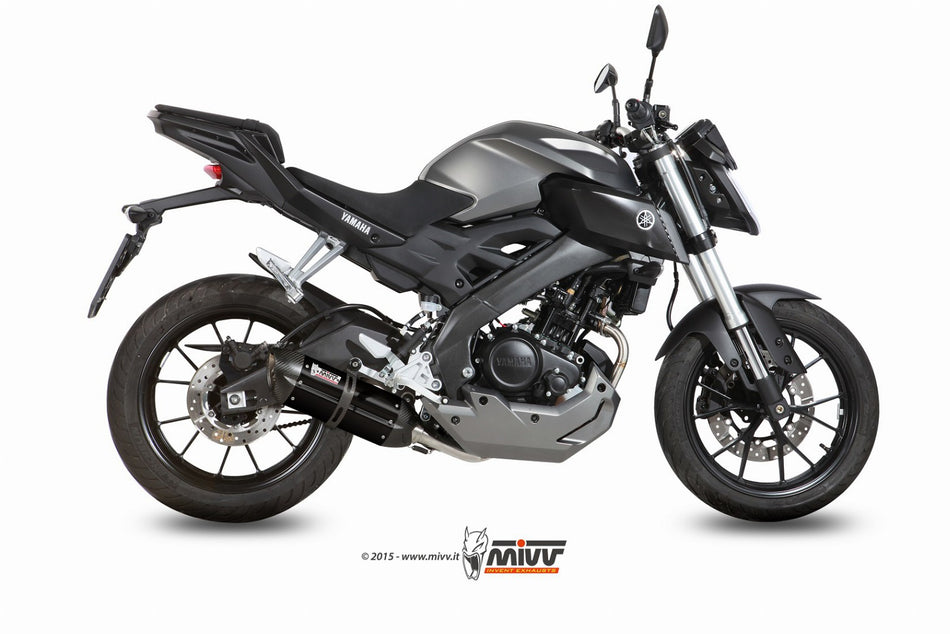 Eksosanlegg Mivv Yamaha MT-125/YZF-R (14-19) Kompl 1x1 Suono Steel Black (C