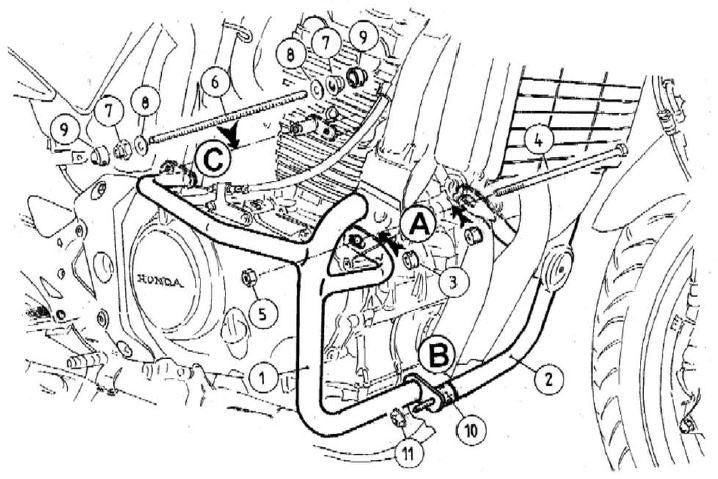 Hepco & Becker CBF500 motorvernbøyle sort