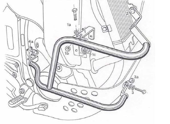 Hepco & Becker XRV650/750 AfricaTwin -92 tank/motor BØY sort