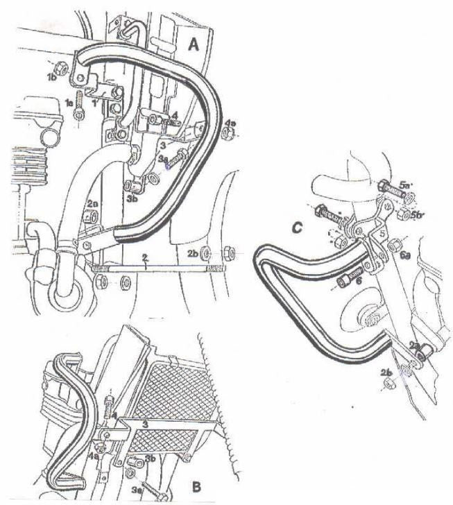 Hepco & Becker KLE500 04 motor/tankbøyle sort