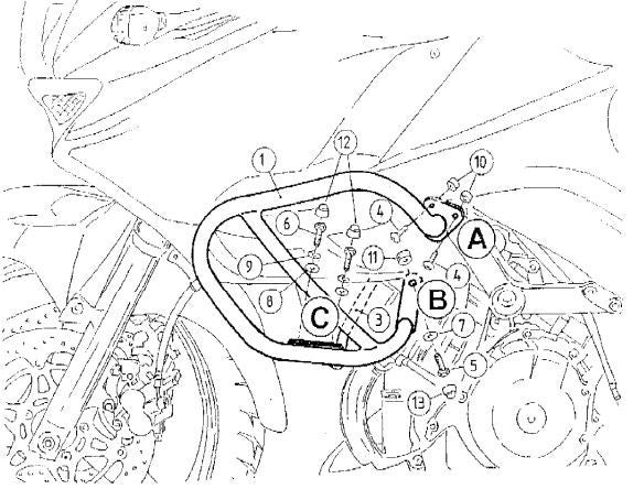 Hepco & Becker KLV1000 motor/tankbøyle