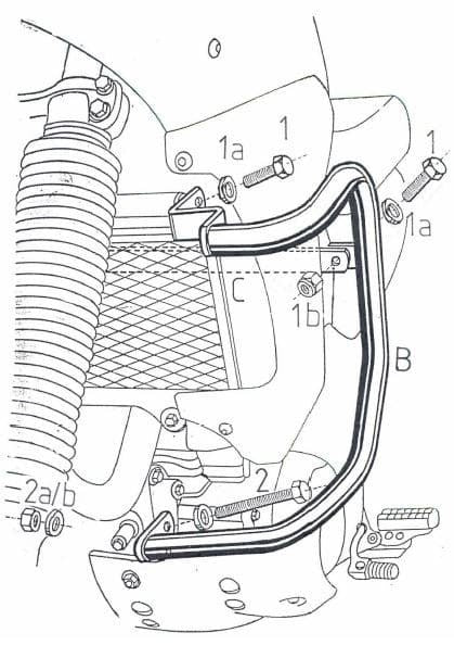 Hepco & Becker XTZ660 tenere 91-93 motor/tank bøyle sort