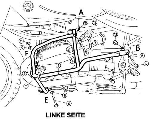Hepco & Becker R850/1100R BMW motor/tank bøyle sort