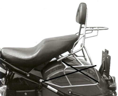 Hepco & Becker VN800 drifter sissybar m/BRETT sort