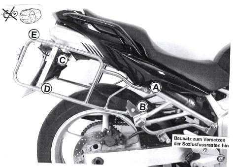 Hepco & Becker FZ6 fazer 04- sideveskeholder sølv