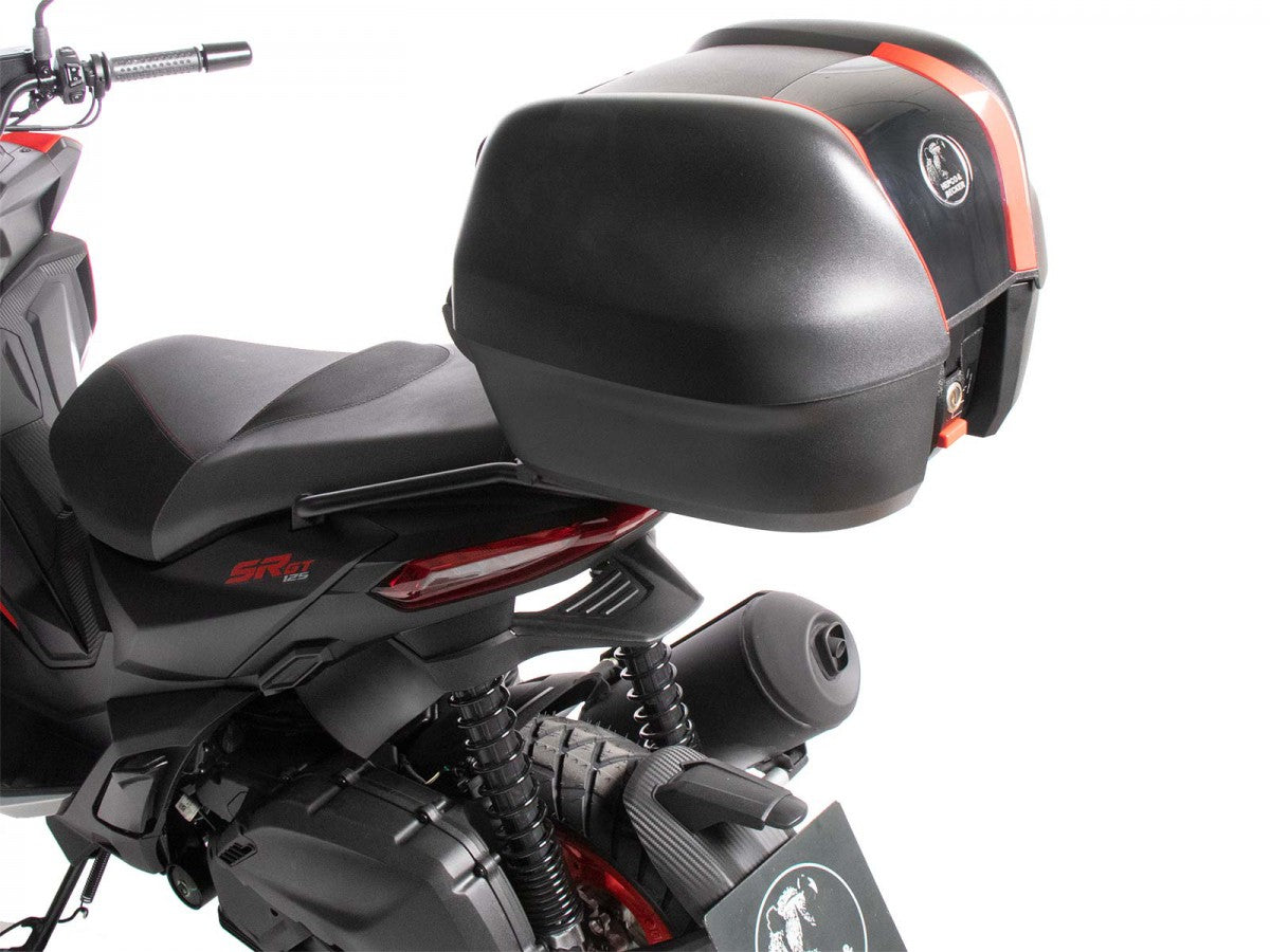 Hepco & Becker Aprilia sr/gt 125/200 Rack med sort toppboks 30L
