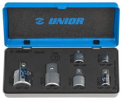 Unior Adapter set in metal box