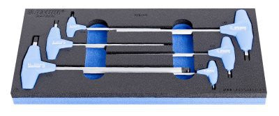 Unior Set of ball-end hexagonal screwdrivers with T handle in SOS tool tray