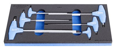 Unior Set of hexagonal screwdrivers with T handle in SOS tool tray