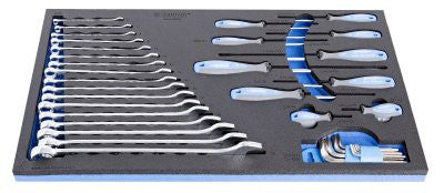 Unior Set of wrenches and screwdrivers in SOS tool tray