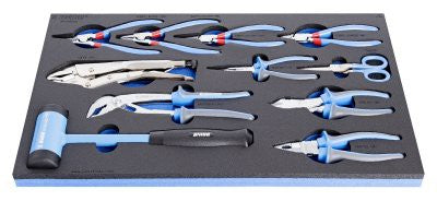 Unior Set of BI pliers and hammer in SOS tool tray