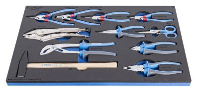 Unior Set of BI pliers and hammer in SOS tool tray
