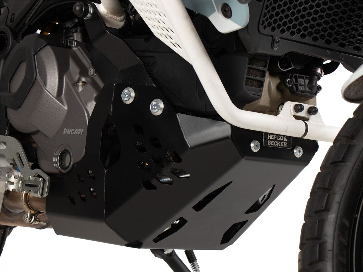 Hepco & Becker Ducati Desert X 22- Alu plate Beskyttelse under motor Sort