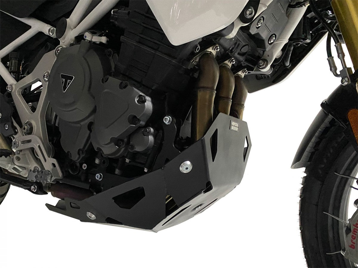 Hepco & Becker Triumph Tiger 1200 Rally/GT Explorer 22- Alu plate Beskyttelse under motor Sort
