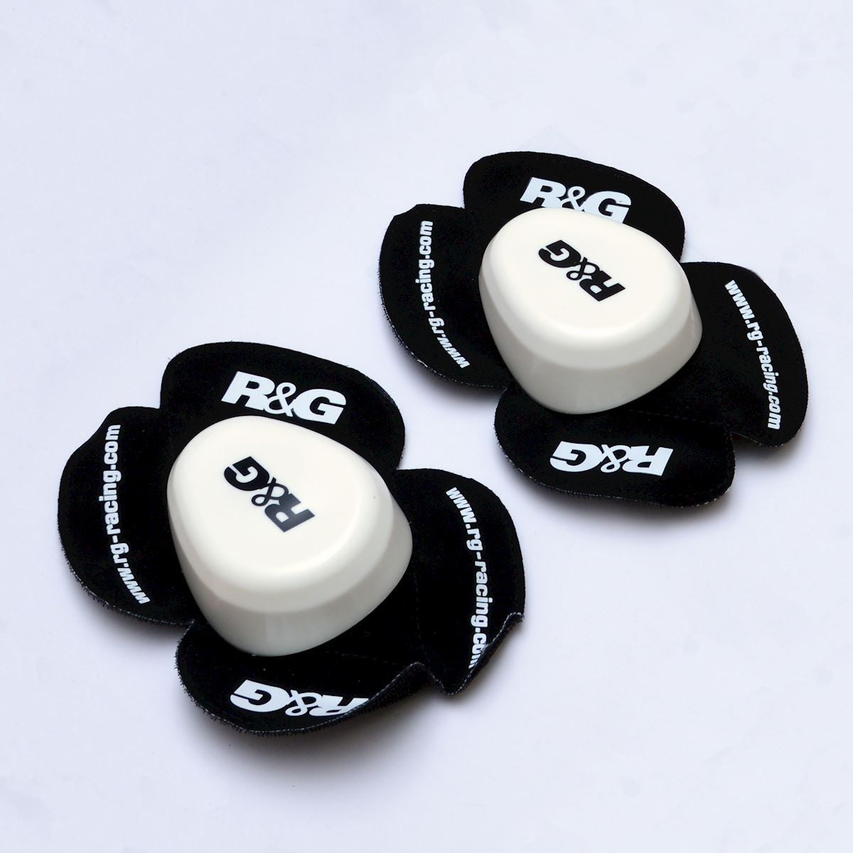 R&G Aero Factory GP Knee Sliders (standard rear profile) (pair, opaque/white, hard compound)