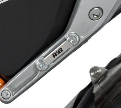 R&G Rear Footrest Plate (left side, silver), KTM 690 Duke '12 / 690 Duke R '13-