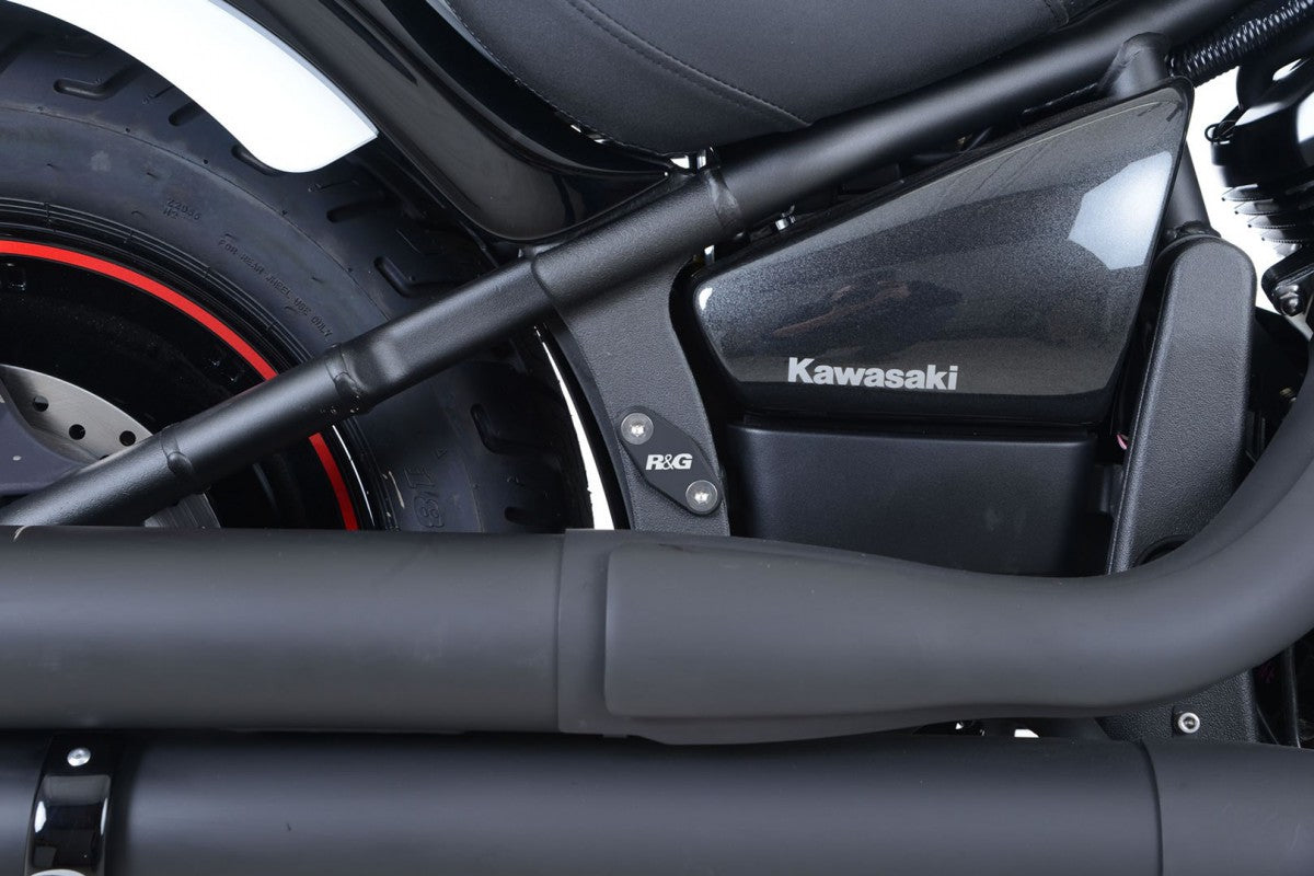 R&G Rear Footrest Plates (pair, black), Kawasaki Vulcan VN900 Custom '07- / Classic '06- / Classic LT '11-