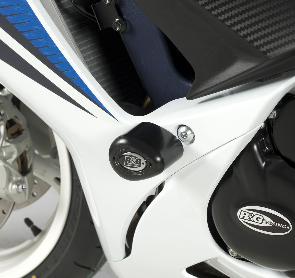 R&G Aero Crash Protectors white, Suzuki GSXR600/750 L1-