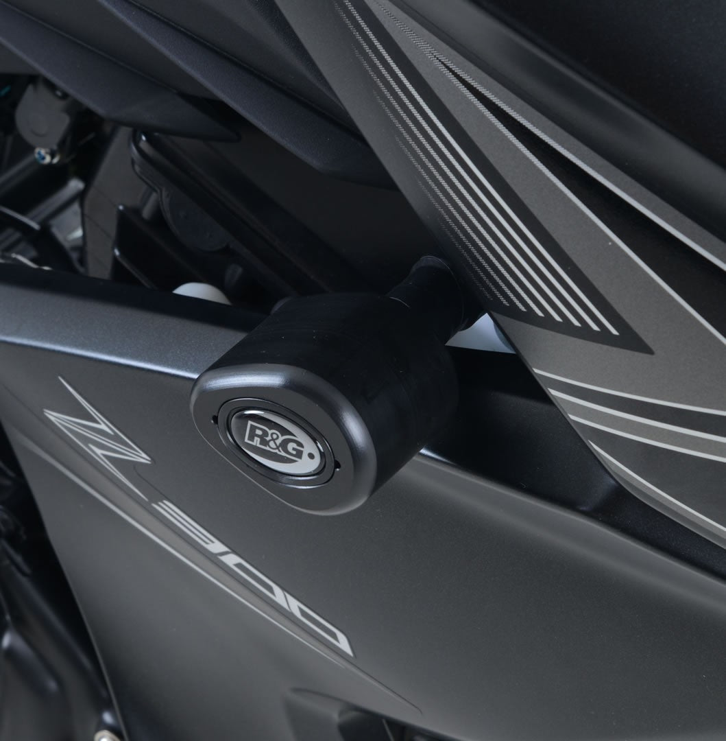 R&G Aero Crash Protectors (white), Kawasaki Z250 '13-'18 / Z300 '15-